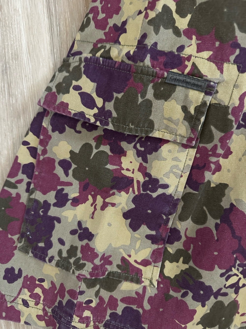 Calvin Klein Floral Denim Cargo Skirt 8 - Picture 3 of 5